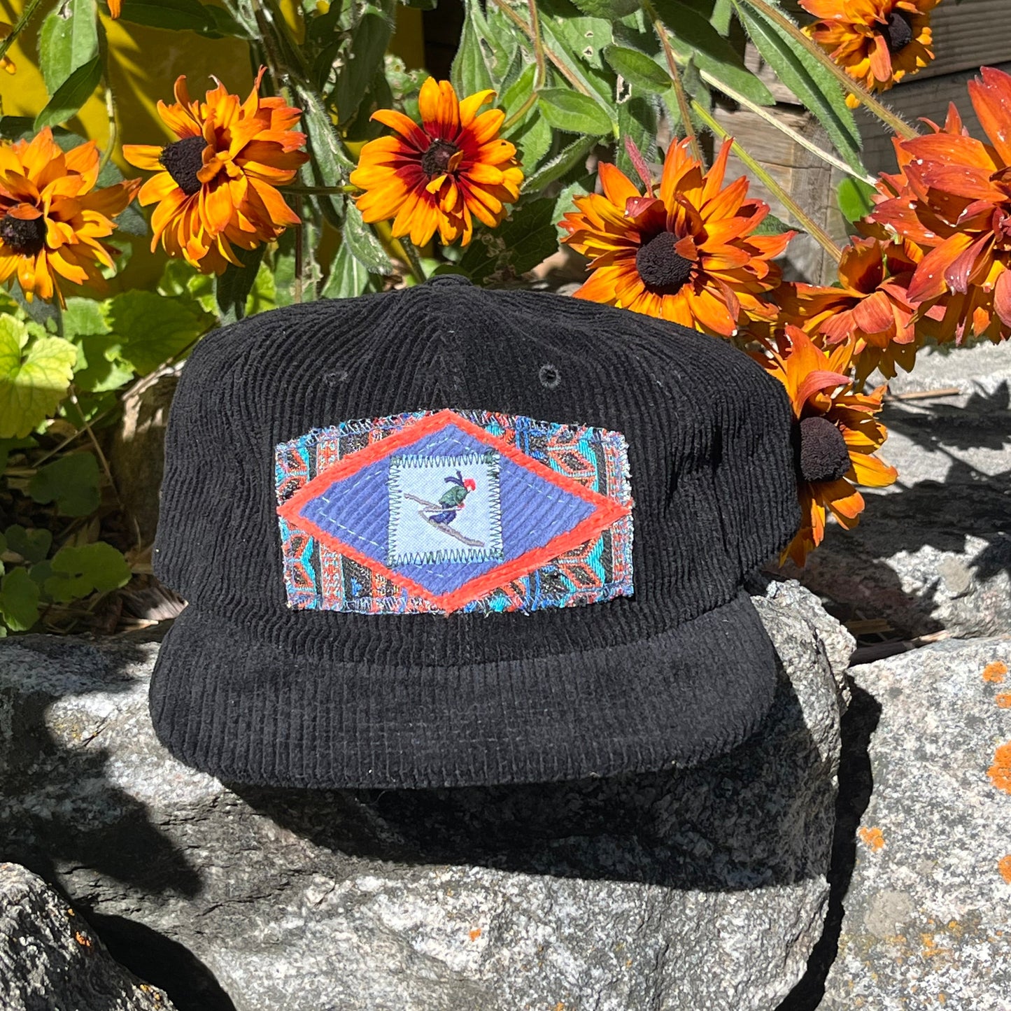 Black Corduroy Fullback Hat - Ski