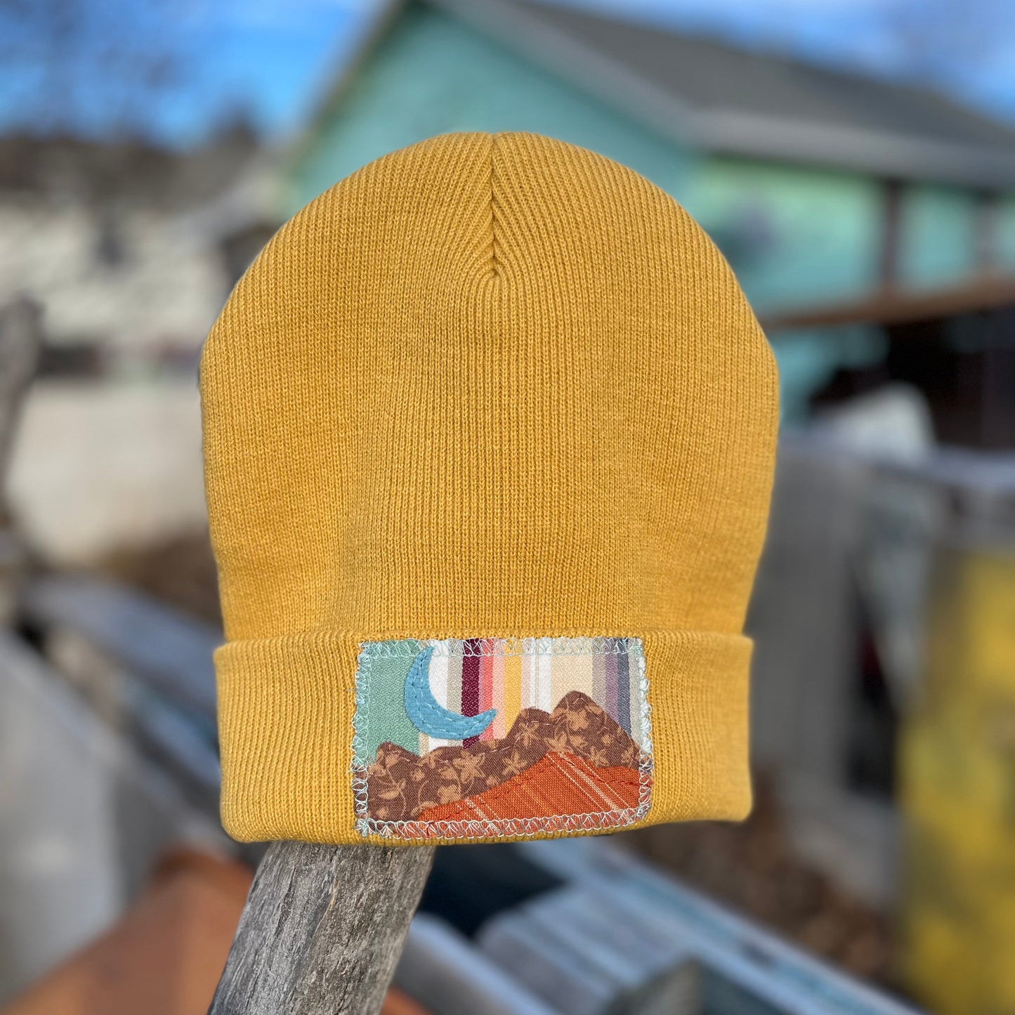 Light Yellow Beanie - Mountain