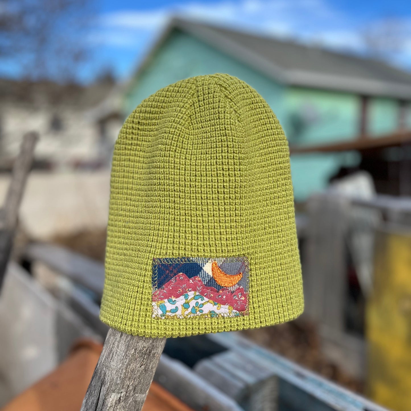 Green Beanie - Mountain