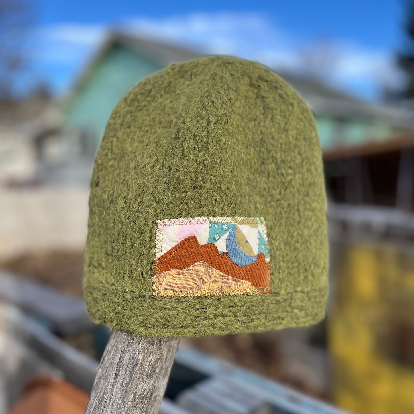 Green Beanie - Mountain