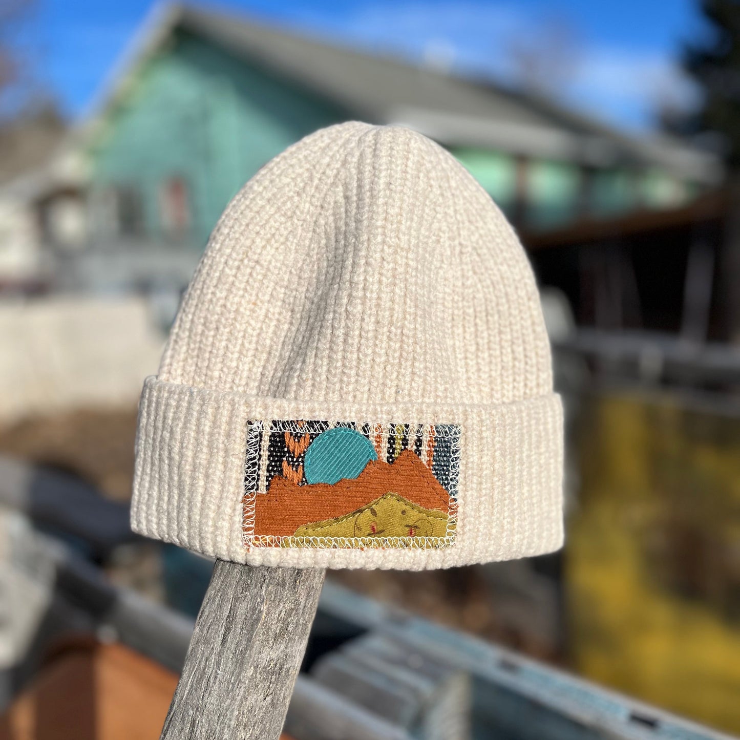 Cream White Beanie - Mountain