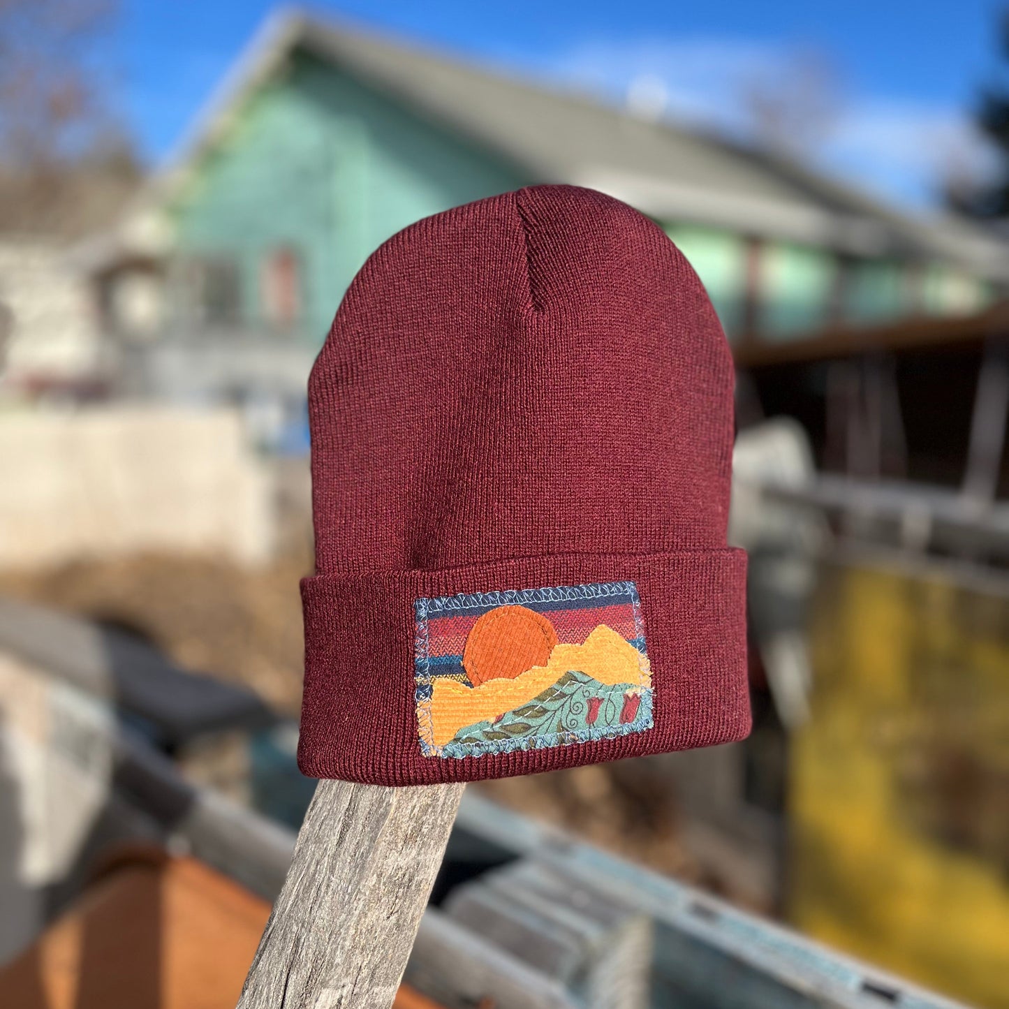 Maroon Beanie - Mountain