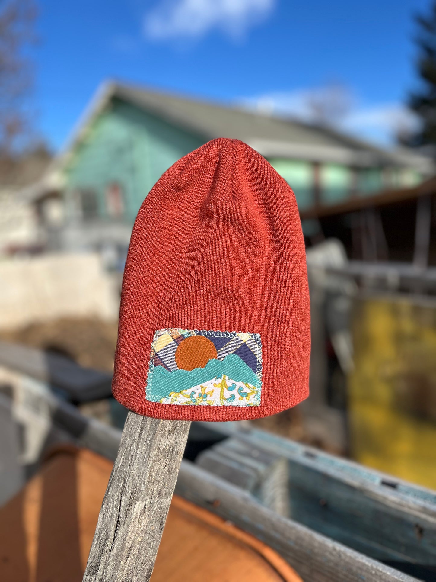 Light Red Beanie - Mountain