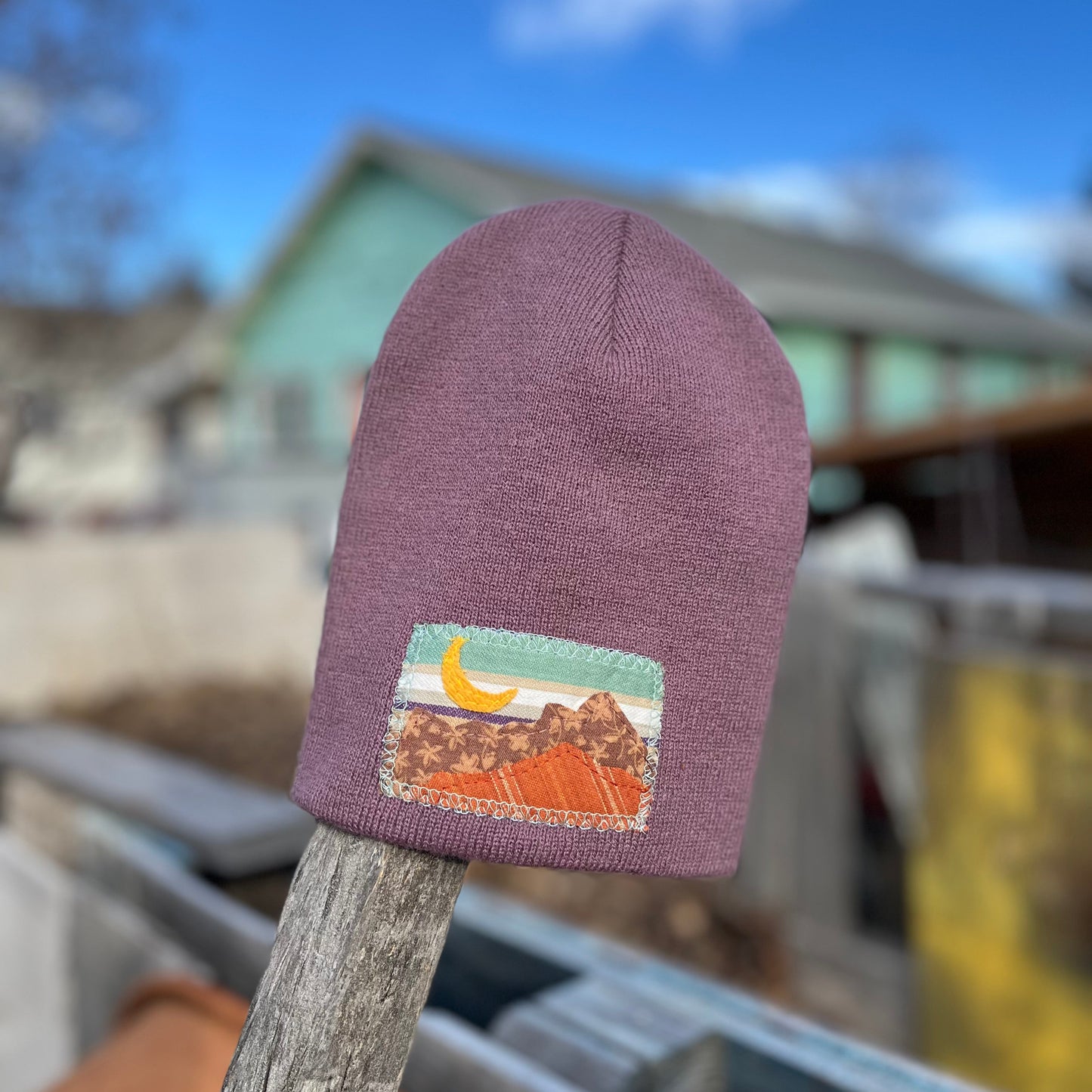 Purple Beanie - Mountain