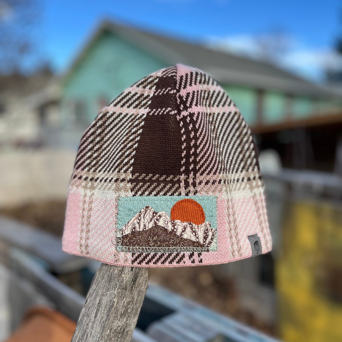 Pink Plaid Beanie - Mountain
