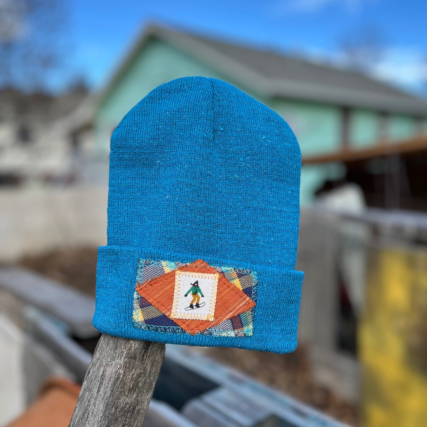 Blue Beanie - Snowboard