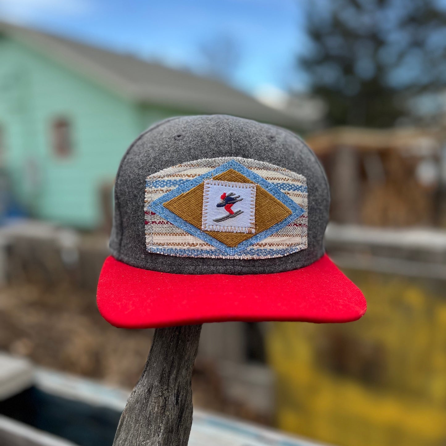 Grey and Red Trucker Hat - Ski