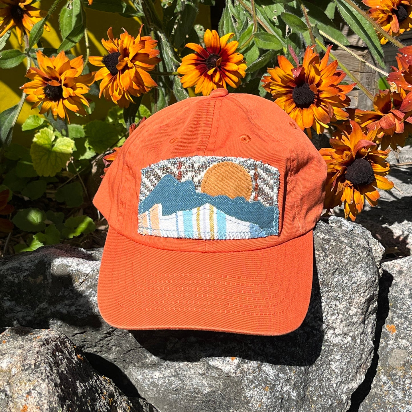 Orange Dad Hat - Mountain
