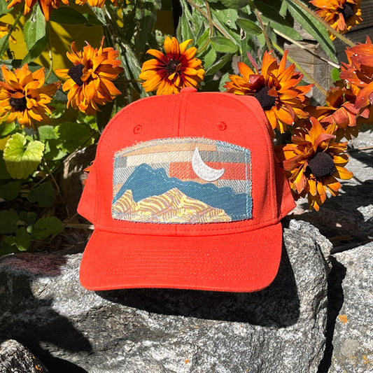 Orange Baseball Hat - Mountain