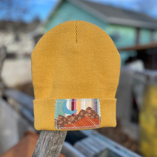 Light Yellow Beanie - Mountain