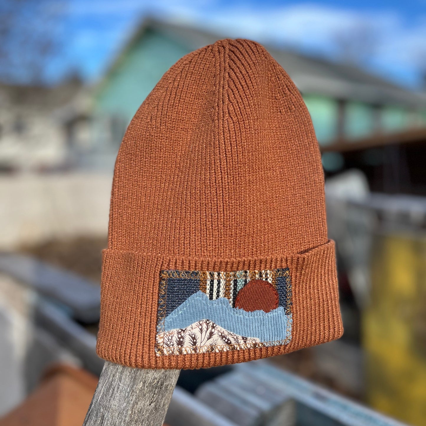 Light Brown Beanie - Mountain