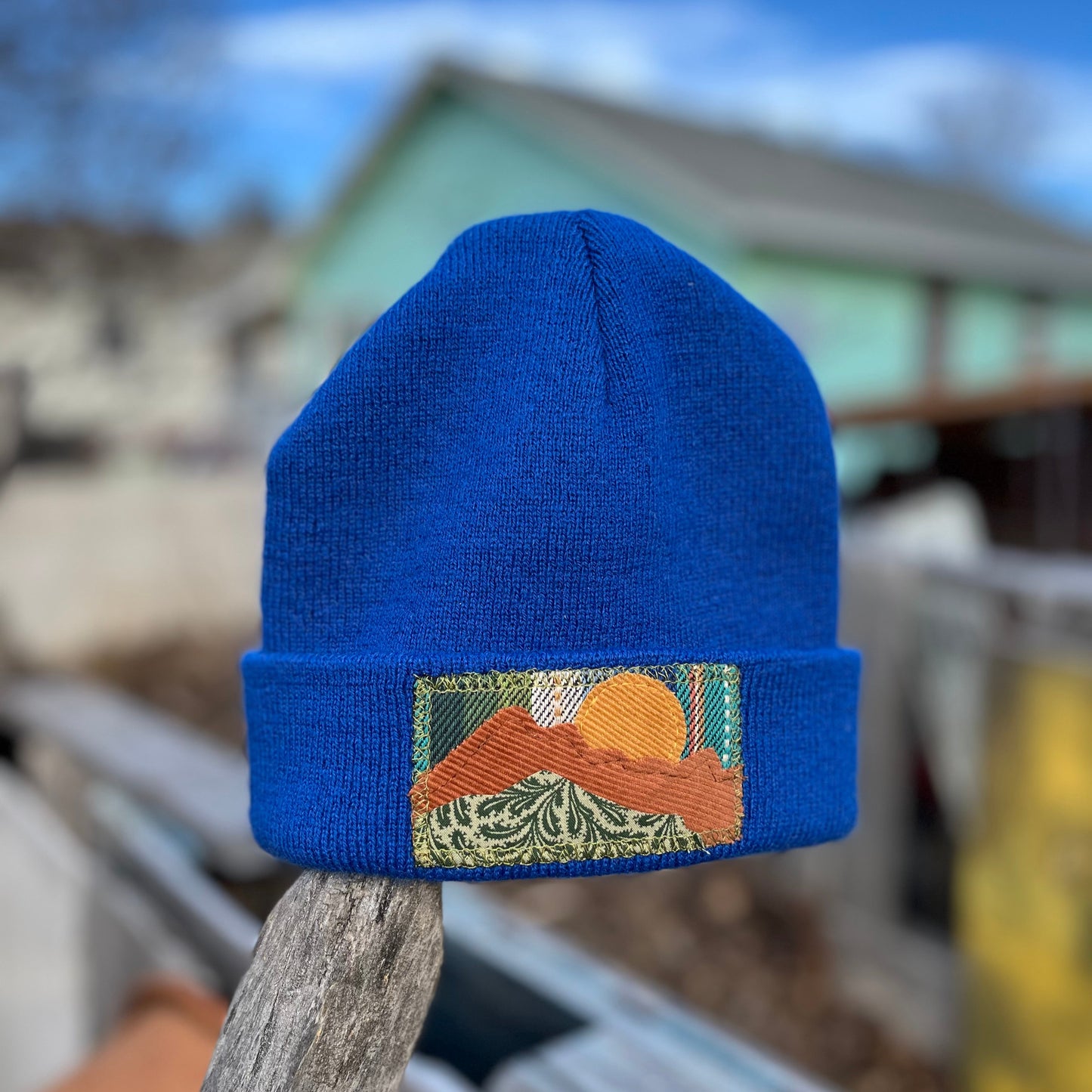 Blue Beanie - Mountain