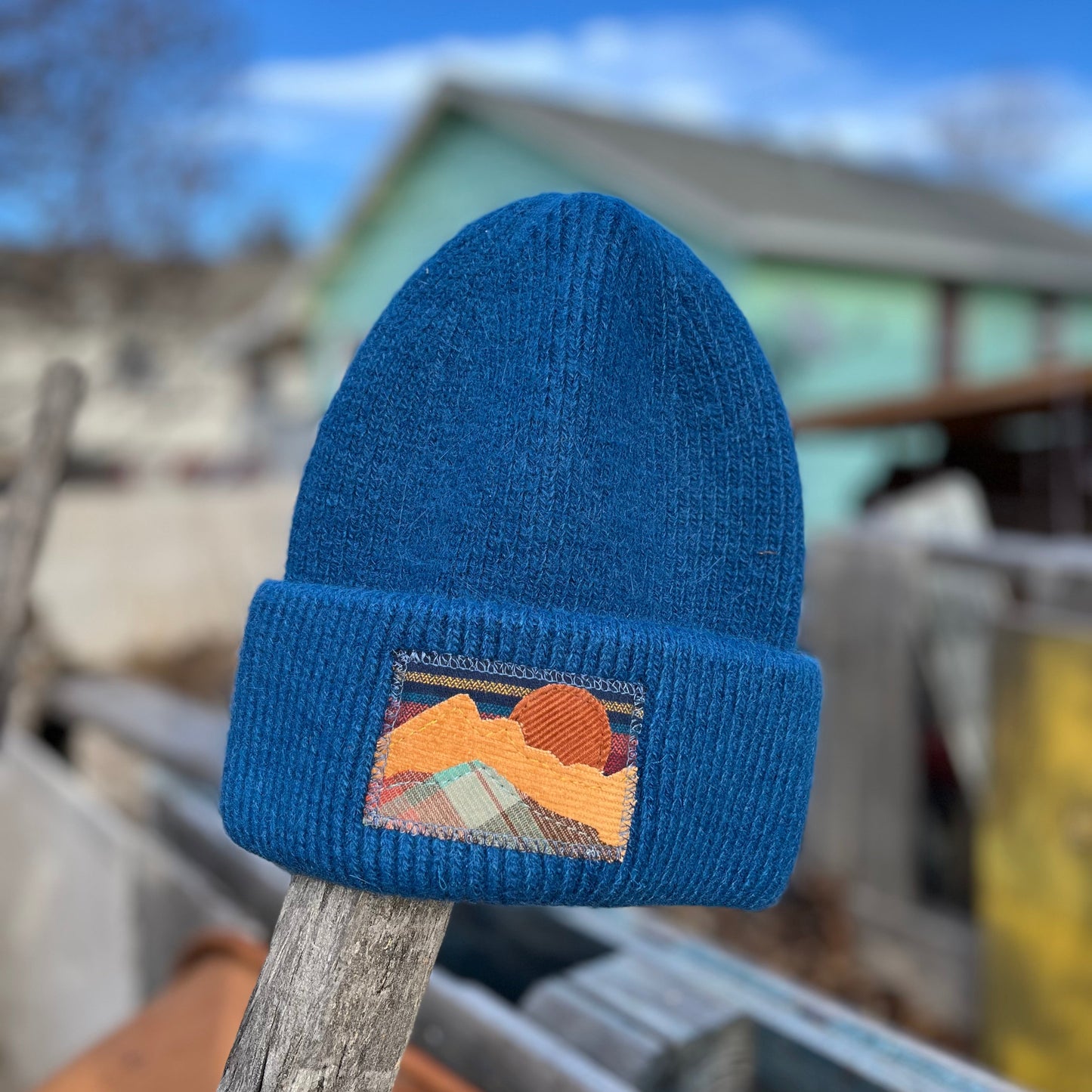 Blue Beanie - Mountain