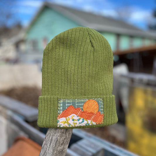 Green Beanie - Mountain
