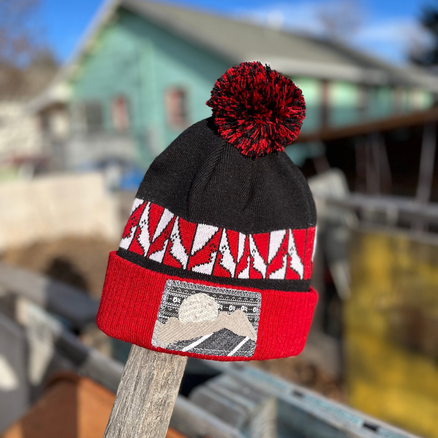 Black and Red Beanie - Mountain