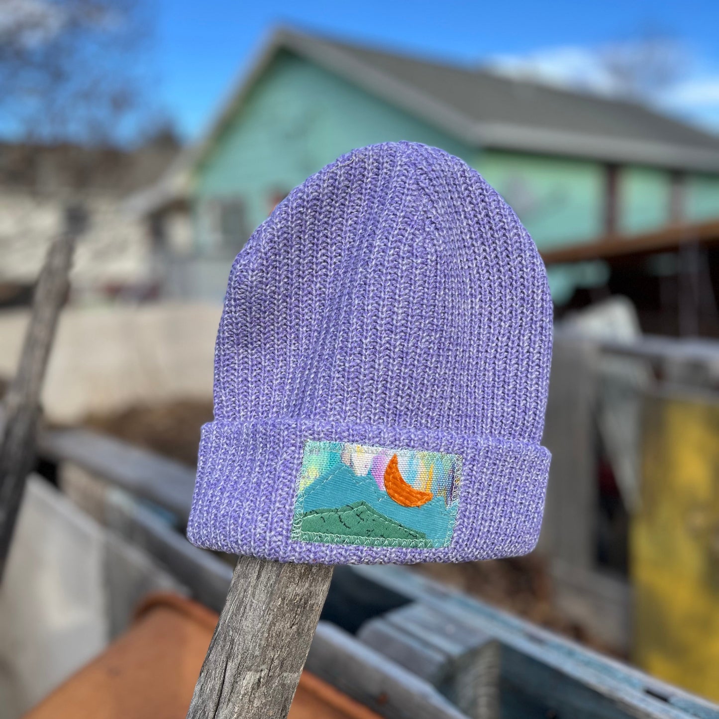 Purple Beanie - Mountain
