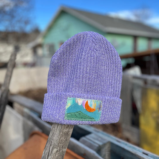 Purple Beanie - Mountain
