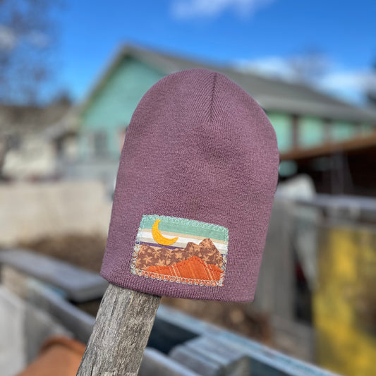Purple Beanie - Mountain
