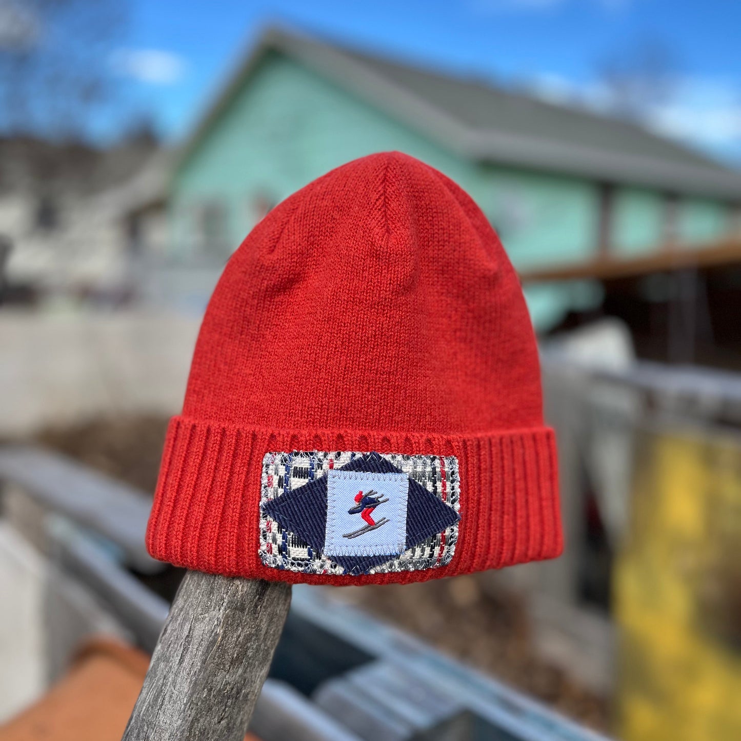 Orange Red Beanie - Ski