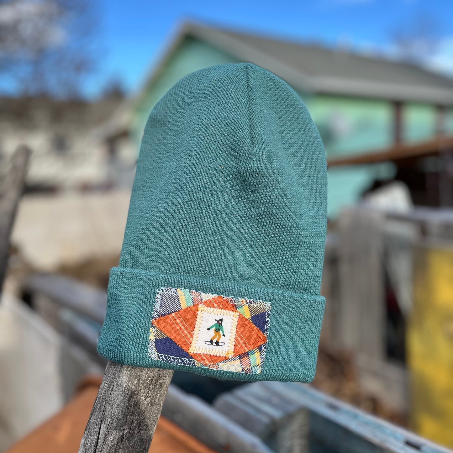 Teal Beanie - Snowboard
