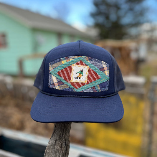 Navy Blue Trucker Hat - Snowboard