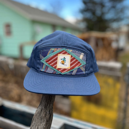 Navy Blue 5 Panel Hat - Snowboard