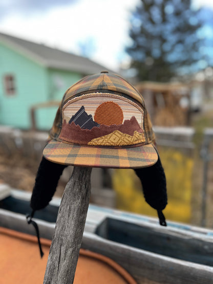 Brown Plaid Trapper Hat - Mountain