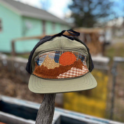 Olive Green Trapper Hat - Mountain