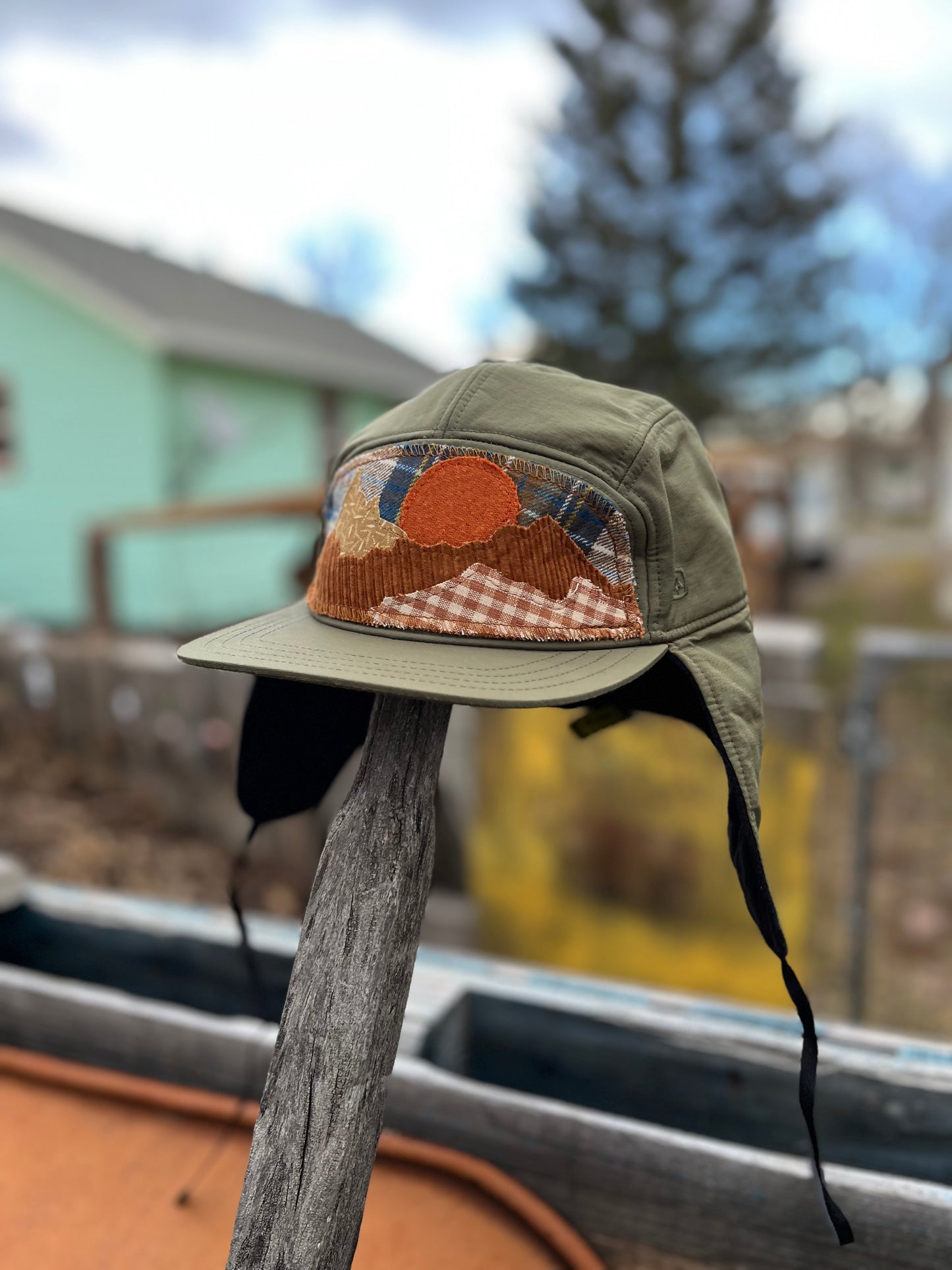 Olive Green Trapper Hat - Mountain