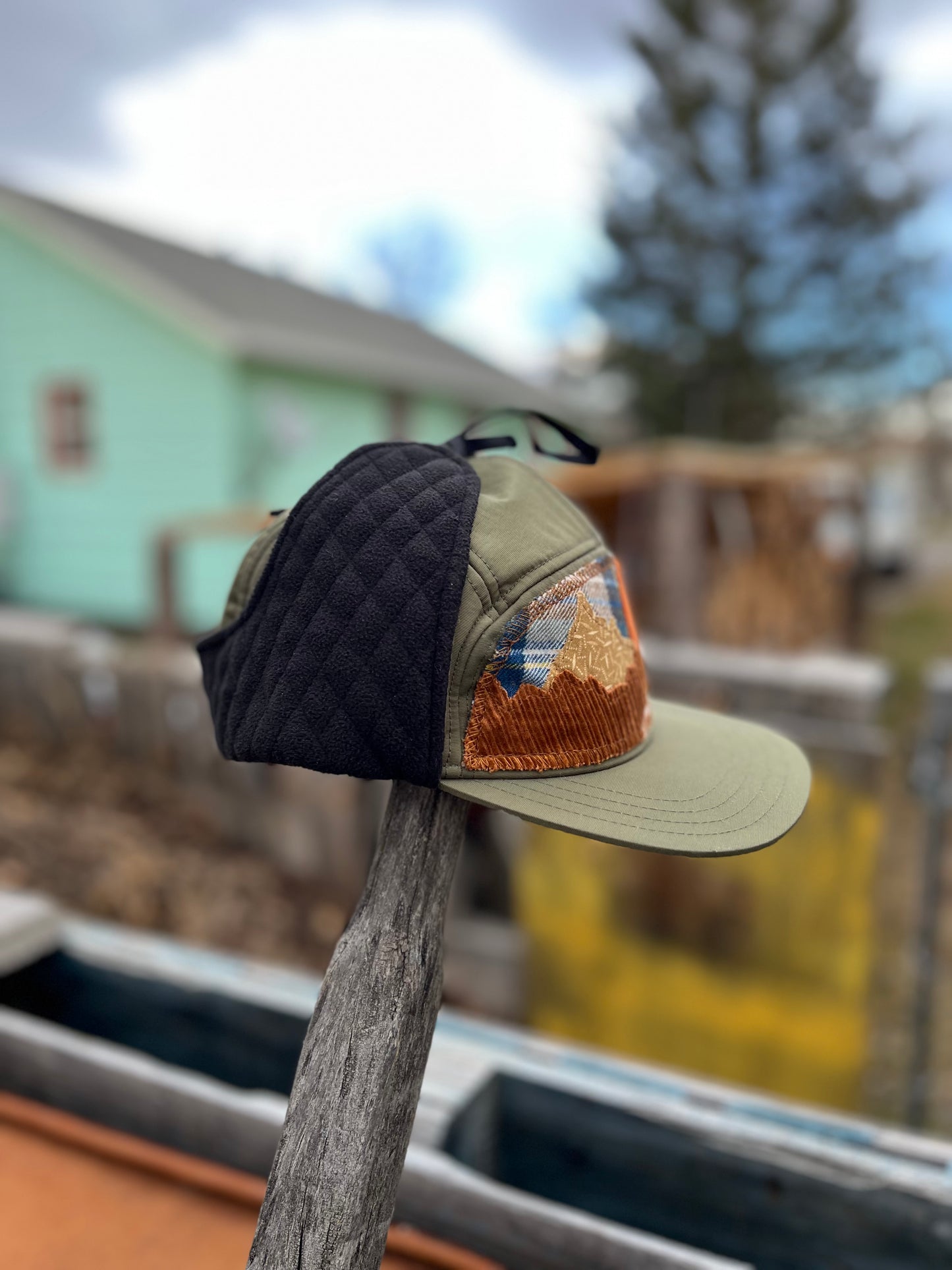 Olive Green Trapper Hat - Mountain